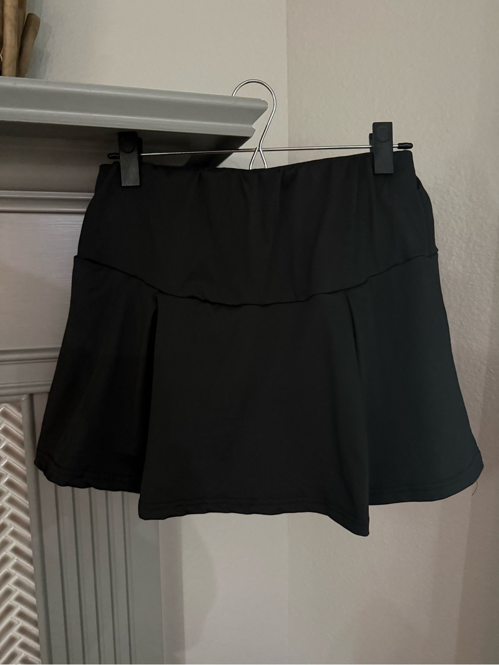 Black Women's Active Skort with Flared Overlay